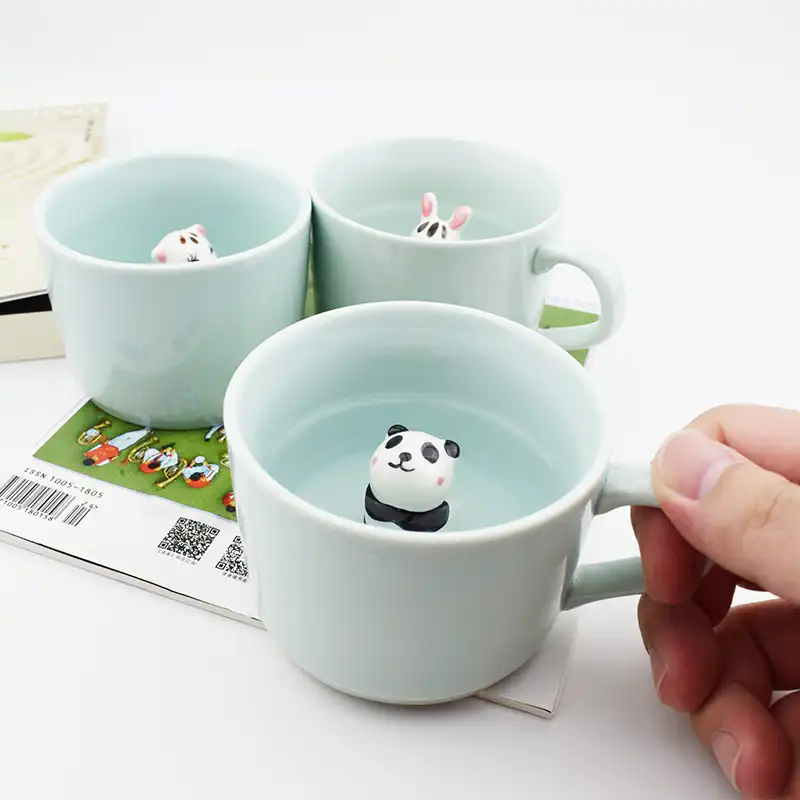 2021 नवीनतम व्यक्तिगत मग 350ml पशु कार्टून दूध कॉफी बच्चे कप 3D चीनी मिट्टी पानी मग जन्मदिन का उपहार वर्तमान