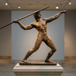 Estatua de Atleta Griega en Bronce, Escultura Clásica Hecha a Mano - Product Image 4