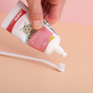 Kit dentaire pour <span class=keywords><strong>chat</strong></span> Bioline Factory Wholesale : brosse à dents et dentifrice modernes en plastique écologique aux saveurs de <span class=keywords><strong>fromage</strong></span> - Product Image 5