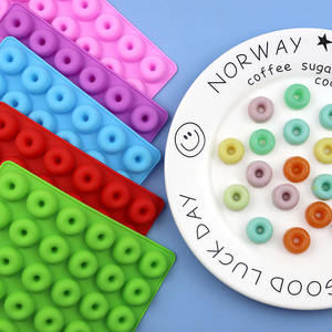 Moldes de silicona con forma de donut para decoración de pasteles, bandeja de cubo de hielo para dulces, <span class=keywords><strong>Chocolate</strong></span>, goma, 48 cavidades, <span class=keywords><strong>precio</strong></span> de fábrica - Product Image 1