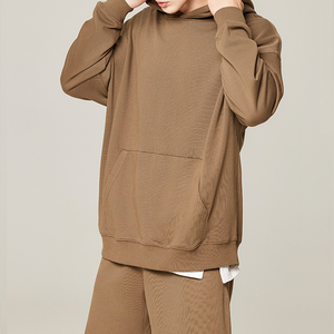 Pantalon de survêtement à capuche surdimensionné <span class=keywords><strong>Snood</strong></span> Ensemble de sweat à capuche court Ensemble de sweat à capuche en coton - Product Image 4