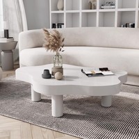 Table basse en bois moderne et créative de couleur blanche et noire pour salon nordique Table basse en bois massif