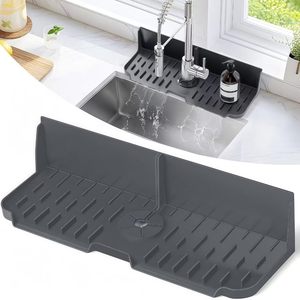 Tapis de protection moderne en silicone réutilisable pour évier de cuisine avec égouttoir automatique et boîte de rangement anti-éclaboussures - Product Image 2