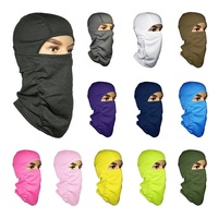 Masque facial unisexe Y2K en polyester noir extensible respirant et imperméable, avec un trou, pour moto