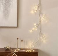 Guirlande de bouleau à la mode pour décoration de noël et de vacances, 6/8 pieds, 48/72/144 LED