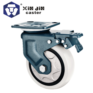 6-Zoll-Lenk rolle mit festem Typ aus strap azier fähigem Polyurethan-Eisen-Stahl-Gummi PVC TPR-Edelstahl-Polypropylen - Product Image 4