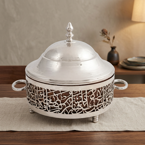 Olla redonda tradicional china de acero inoxidable con tapa y asas de acero inoxidable, contenedor aislante para mantener la comida caliente. - Product Image 5