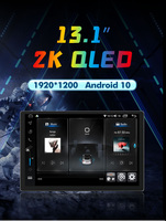 Radio Estéreo para Auto 2K QLED de 13.1 Pulgadas con Android 12, 5G WIFI, DAB+, DSP, FM, 2Din, GPS, Cámara de Reversa Universal