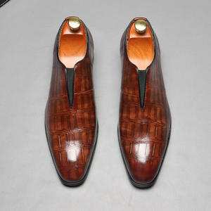 High End Wedding <b>Leather</b> <b>Slip</b>-<b>On</b> Waterproof Soft Sole Anti-wrinkle Durable Wear-resistant Groom Party Banquet <b>Shoes</b> - Product Image 2