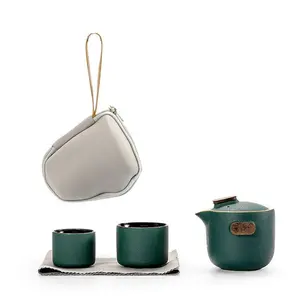 Superior Quality Ceramic Tea Tools Portable Travel Tea Set Chinese Porcelain Gongfu Tea pot and Cups Set Carrying Bag