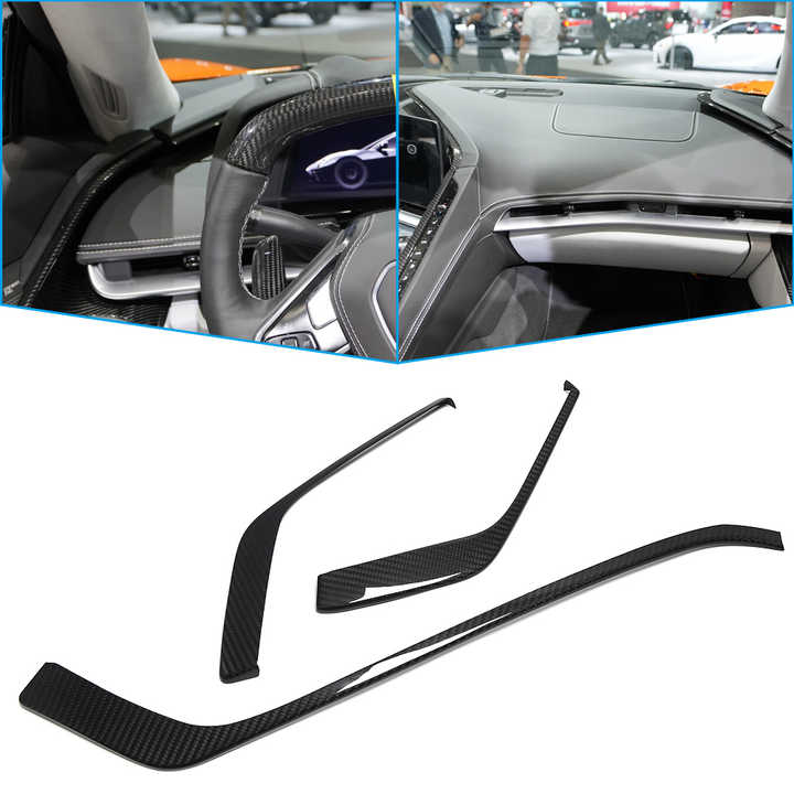 Yipmotiv Dry Carbon Side Dashboard Cover Trim for Corvette C8 Z51 Z06 E-ray Coupe