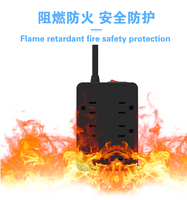 Multiprise plate américaine avec prises multiples et chargeur USB intégré, protection contre les surtensions, rallonge pour appartement, chambre et bureau
