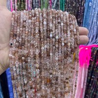 Perles carrées facettées en tourmaline en gros, 4*4mm, perles cubiques en tourmaline colorées pour la fabrication de bijoux