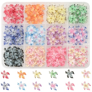 Fleurs en résine 3D à fond plat couleur gelée pour nail art, diamants, vente en gros, décoration d'ongles, fournisseur professionnel DIY - Product Image 1