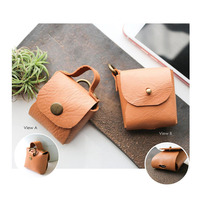 Sac de rangement en Faux cuir, mini sac de rangement Portable pour écouteurs pochette Gadget porte-casque sans fil, étui avec attache à pression