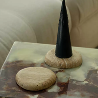 Sous-verres en marbre naturel en gros, forme galet irrégulière, sous-verres en pierre, décoration de table nordique, tapis de tasse avec logo personnalisé