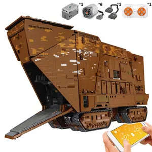 Tiktok set blok bangunan perayap pasir penjualan blok Paket bintang MOC-12922 Cavegod UCS merakit cetakan batu bata Raja Sandcrawler 21009