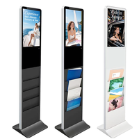 Control remoto interactivo inteligente Sistema Android Windows Quiosco de publicidad LCD de piso vertical de 21,5 pulgadas para revistas de periódicos