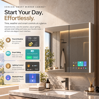Miroir de salle de bain intelligent mural en gros avec écran tactile de 5 pouces, fonction anti-buée IA et système audio Wi-Fi Bluetooth