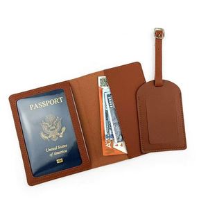 Juego de Porta Pasaportes Personalizable de Cuero PU Dorado con Etiqueta para Equipaje, Tarjeta de Embarque Metálica y Patrón de Letras y Logotipo - Product Image 6