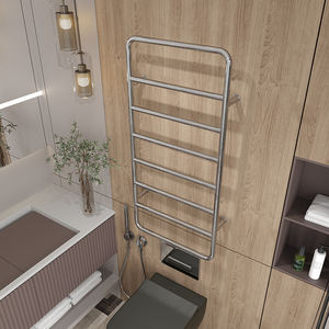 Radiateur de <span class=keywords><strong>serviette</strong></span> électrique à contrôle Wifi chromé, porte-serviettes de salle de bain, ensemble blanc, sèche-serviettes en acier - Product Image 5