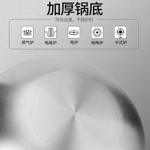 กระทะสแตนเลสแบบรังผึ้ง ไม่เคลือบสารกันติด หนาพิเศษ สามชั้น ทรงกลม สำหรับทำอาหารในครัว - Product Image 3