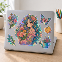 Étiquettes en vinyle personnalisées découpées sur mesure à effet holographique 3D - Décoration de luxe pour boîtes cadeaux, lunettes, ordinateurs portables et coques de téléphone