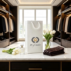 Sac shopping en papier cartonné de luxe avec logo en feuille d'or, taille personnalisée pour l'emballage de marchandises haut de gamme - Product Image 5