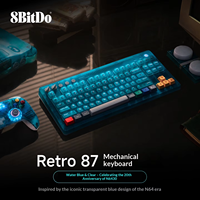 Clavier mécanique 8Bitdo Retro87 en ABS, bleu transparent, tri-mode sans fil, compatible avec PC et ordinateurs portables