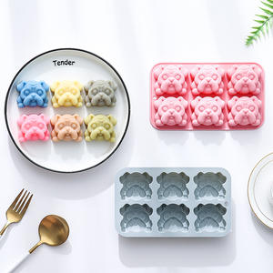 Moule en silicone en forme de <span class=keywords><strong>bouledogue</strong></span>, 6 pièces, pour gâteau, <span class=keywords><strong>chocolat</strong></span>, savon, décoration créative en résine animale, outil de pâtisserie, outil pour chiot - Product Image 3