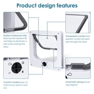 Puerta para Gatos de Alta Calidad con Cierre Giratorio de 4 Vías para Puerta Interior/Exterior, Resistente a la Intemperie, Fácil Instalación - Product Image 2
