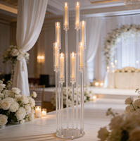 Porte-bougie en acrylique, bougie LED, chandelier - Décoration de mariage, décoration de table centrale, idéal pour la décoration de fête