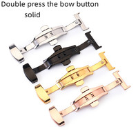 Fermoir papillon de remplacement à bouton poussoir avec boucle pour bracelets de montre en cuir pour cadeaux de Saint-Valentin