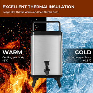 MOSEENER Distributeur carré isolé <span class=keywords><strong>de</strong></span> boissons pour thé à bulles Seaux isolés pour thé au lait Baril pour boissons chaudes avec robinet - Product Image 2