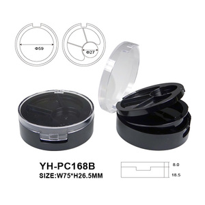 Estuche cosmético redondo de 3 capas, vacío, con tapa transparente, de plástico, para polvos compactos, polvos para sombra de ojos y rubor. - Product Image 3