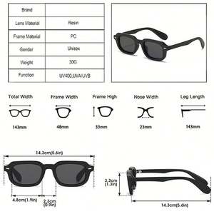 Gafas de Sol Rectangulares Punk con Remaches, Retro 2025, con Logotipo Personalizado, para Hombre y Mujer, UV400, Montura Cuadrada Pequeña - Product Image 5