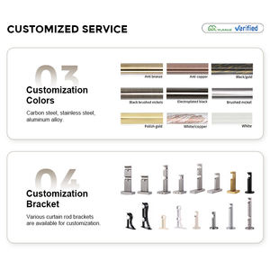 YIJIALE Set di Aste <span class=keywords><strong>per</strong></span> <span class=keywords><strong>Tende</strong></span> Romane Robuste, Telescopiche, Moderne, <span class=keywords><strong>per</strong></span> Hotel, Doppie Aste Decorative - Product Image 6