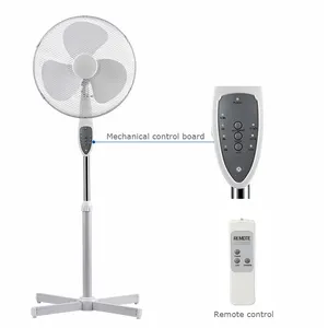 16 inch universal silent plastic strong power air cool electric smart pedestal stand fan with remote control