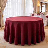 Nappe Ronde Moderne Imprimée Élégante en Faux Lin Lavable, Texture Douce, Idéale pour la Restauration, les Hôtels, les Événements, les Mariages et l'Usage Domestique