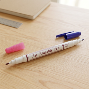 Stylo effaçable à l'air comprimé HC0216, 2 couleurs en un |   Stylo effaçable à l'air, corps blanc, encre rouge, fabriqué au Japon, en plastique, outil de marquage écologique - Product Image 3