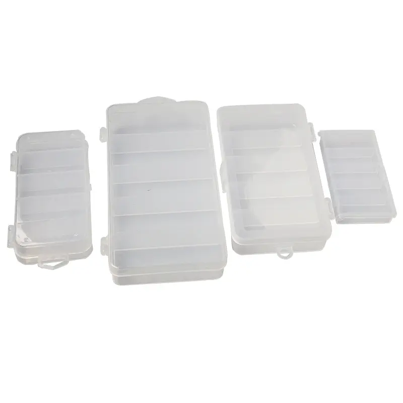 Transparent/noir 8 styles vente en gros multifonction cinq grilles leurre crochet boîtes clair en plastique dur matériel de pêche boîte d'accessoires