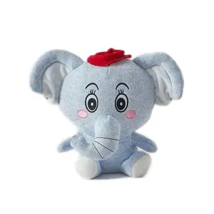 Wholesale Promotional Animal Toy Blue Green Red Plush Elephant Toy with Red Hat Elephant Plush Pillow cute soft toy elephant