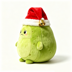 Customize Avocado stuffed <b>animal</b>, Cute avocado plushier, Holiday avocado toy, Santa <b>hat</b> avocado plush - Product Image 4