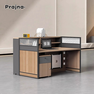 Nhân viên văn phòng Màn hình phân vùng văn phòng đồ nội thất kết hợp của 2/4/6 người máy tính bằng gỗ bàn kết hợp bàn và ghế - Product Image 4