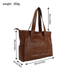 أقل كمية للطلب 300 قطعة حقيبة Tote ناعمة ذات سعة كبيرة بتصميم كوري مخصص للنساء، حقيبة كتف بسحاب بلون سادة من البوليستر لجميع الفصول - Product Image 4