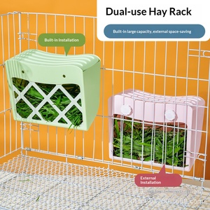 Comedero para Heno de Conejo de Gran Capacidad, Fijo y Colgante, para Cobayas, Chinchillas, Gatos y Ratas, con Doble Función y Abertura Amplia - Product Image 2