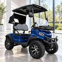 Voiturette de golf électrique 2 places 60V tout-terrain avec châssis surélevé et panier de chargement pour usage en complexe hôtelier