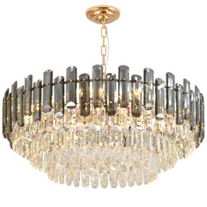 Lustre en cristal personnalisé de 75 cm de diamètre, changeant de 3 couleurs, avec impression de logo, prix d'usine, lampe suspendue - Product Image 1