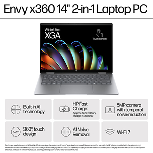 ใหม่แท้ <span class=keywords><strong>HP</strong></span> ENVY 14x360 2-in-1แล็ปท็อป14 "2.8K 120Hz หน้า<span class=keywords><strong>จอ</strong></span>สัมผัส Oled 360พลิก R7-8840HS/32GB ram/ 1TB SSD กับหน้าต่าง11 - Product Image 6
