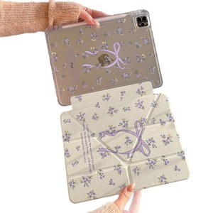 Custodia Protettiva per Tablet Apple <span class=keywords><strong>iPad</strong></span> 10/11 Generazione, Air/<span class=keywords><strong>Pro</strong></span> <span class=keywords><strong>con</strong></span> Porta <span class=keywords><strong>Penna</strong></span>, Mini 6, Stile Coreano <span class=keywords><strong>con</strong></span> Fiocco Floreale - Product Image 6